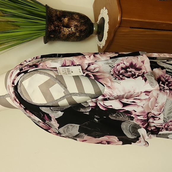 Ashley Stewart Plus Size Maxi Chiffon Floral Hi-Lo Hem Dress - Picture 8 of 16